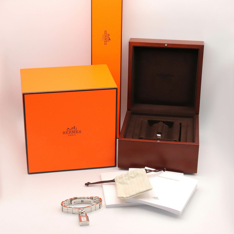 愛馬仕凱莉腕錶，不鏽鋼材質，女士款，白色，KE4.110-9