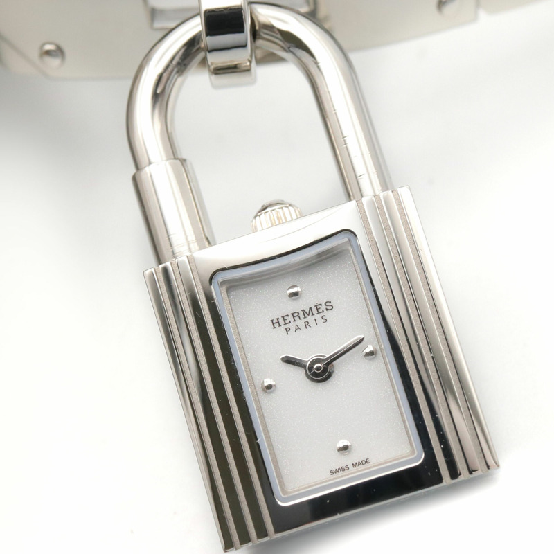 愛馬仕凱莉腕錶，不鏽鋼材質，女士款，白色，KE4.110-10