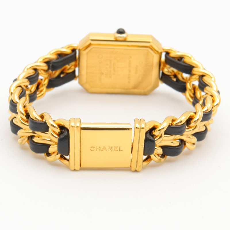 香奈兒 (Chanel) CHANEL Première M 系列腕錶，鍍金皮革錶帶，女士款，黑色，H0001-4