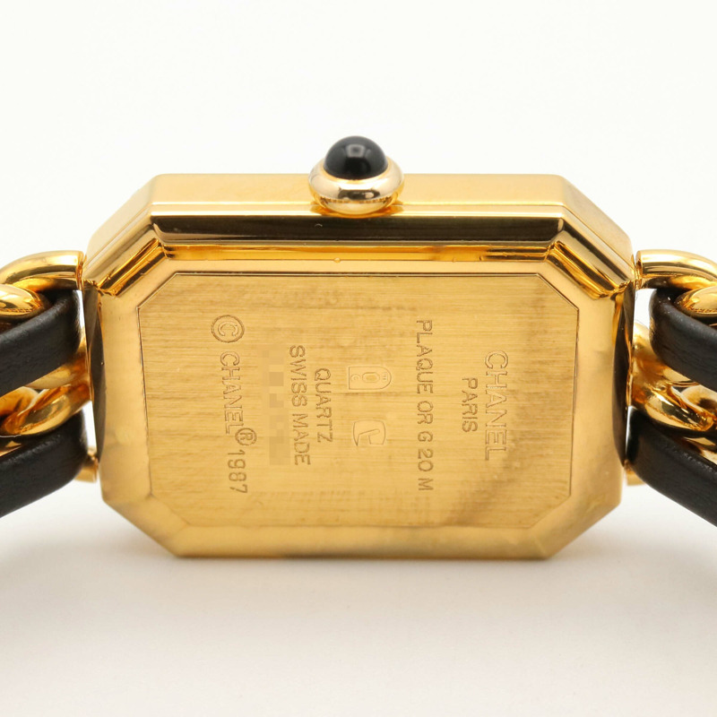 香奈兒 (Chanel) CHANEL Première M 系列腕錶，鍍金皮革錶帶，女士款，黑色，H0001-5