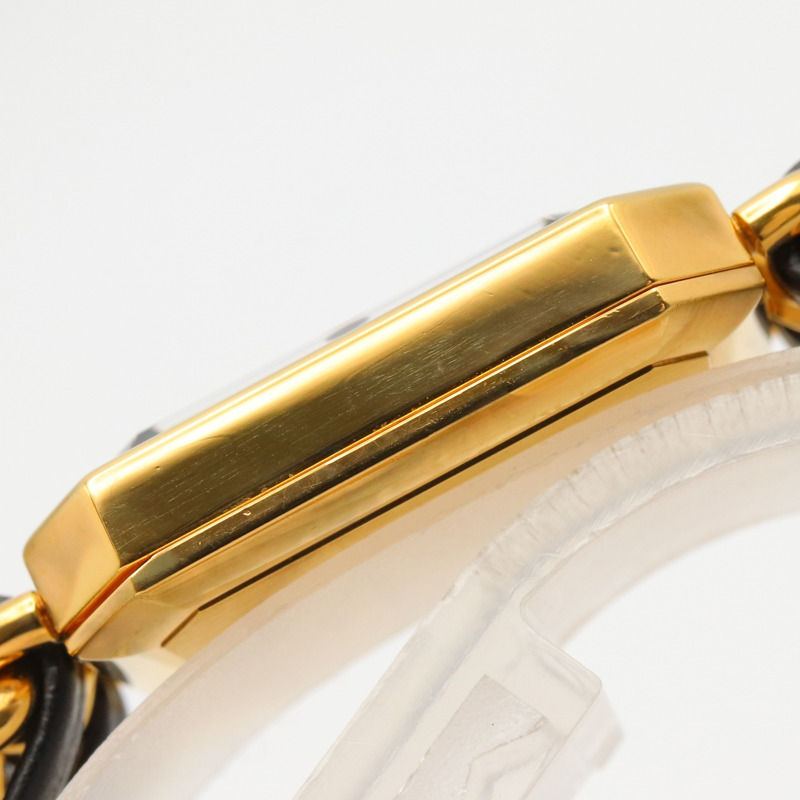 香奈兒 (Chanel) CHANEL Première M 系列腕錶，鍍金皮革錶帶，女士款，黑色，H0001-9