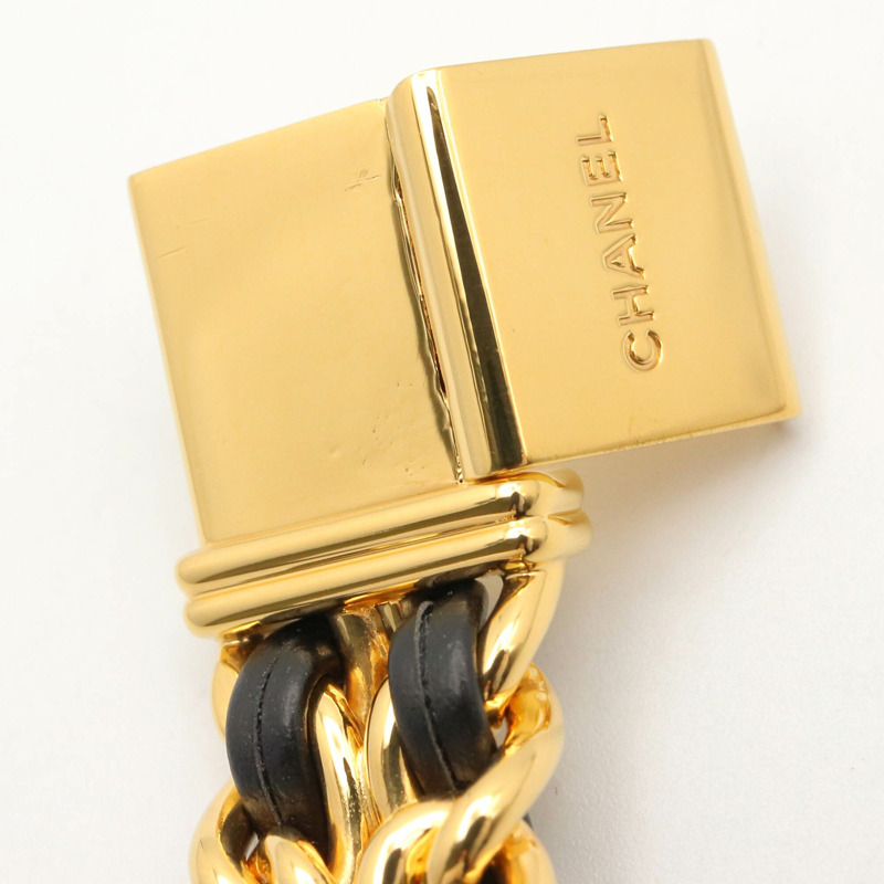 香奈兒 (Chanel) CHANEL Première M 系列腕錶，鍍金皮革錶帶，女士款，黑色，H0001-12