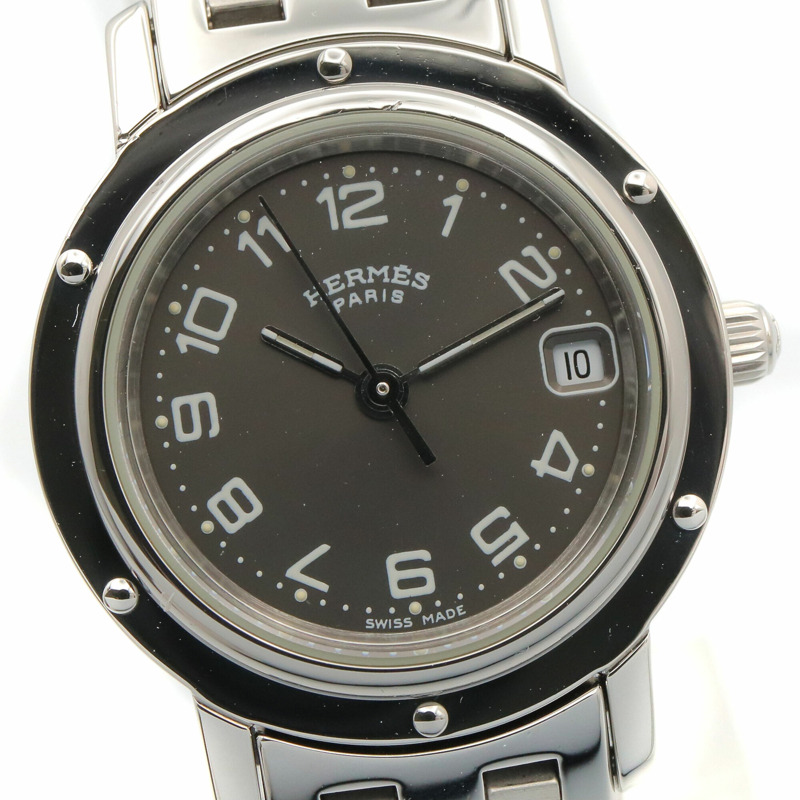 愛馬仕 Clipper 系列腕錶，不鏽鋼材質，女士款，灰色，CL4.210-2