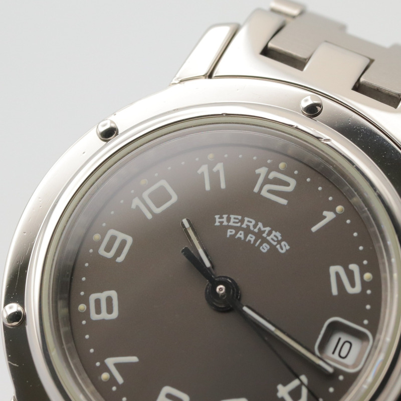 愛馬仕 Clipper 系列腕錶，不鏽鋼材質，女士款，灰色，CL4.210-9