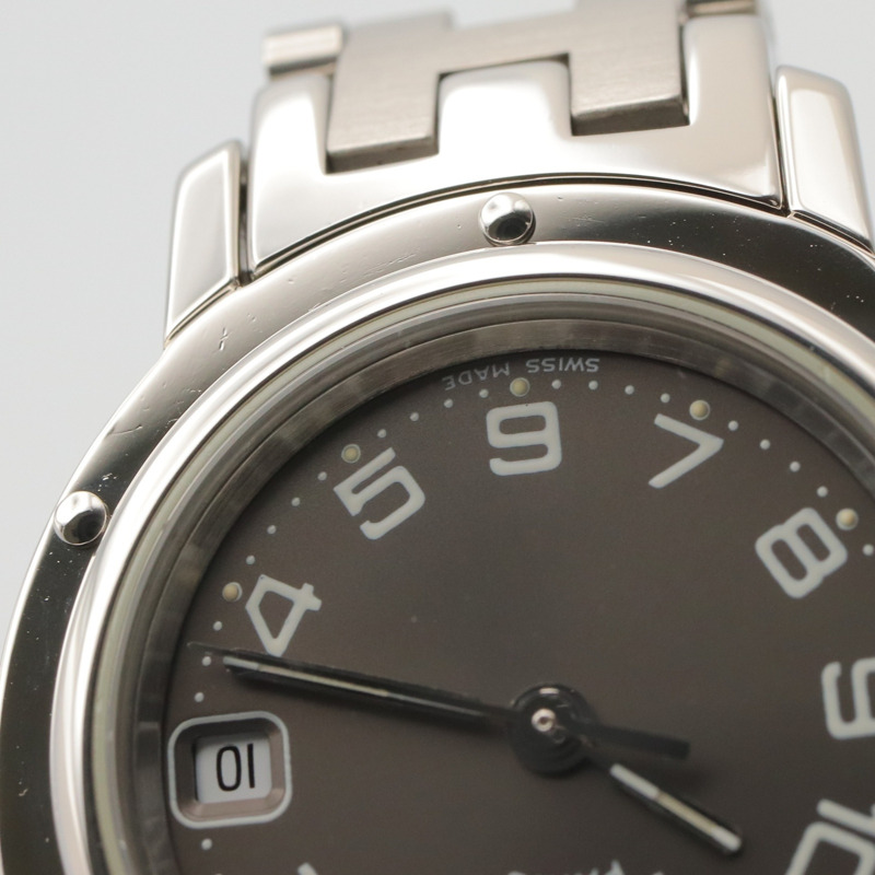 愛馬仕 Clipper 系列腕錶，不鏽鋼材質，女士款，灰色，CL4.210-10