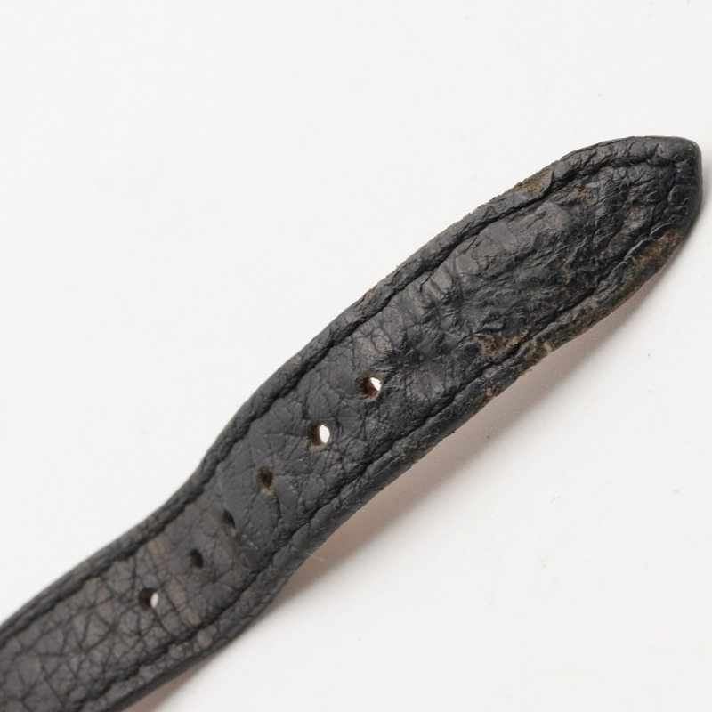 愛馬仕 Kelly 女士腕錶，鍍金 (GP)，皮革錶帶，黑色，KE1.201-12