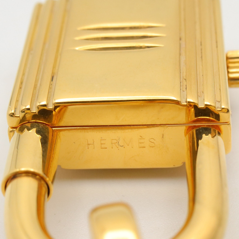 愛馬仕凱莉腕錶，鍍金（GP），皮革錶帶，女士香檳色，KE1.201-11