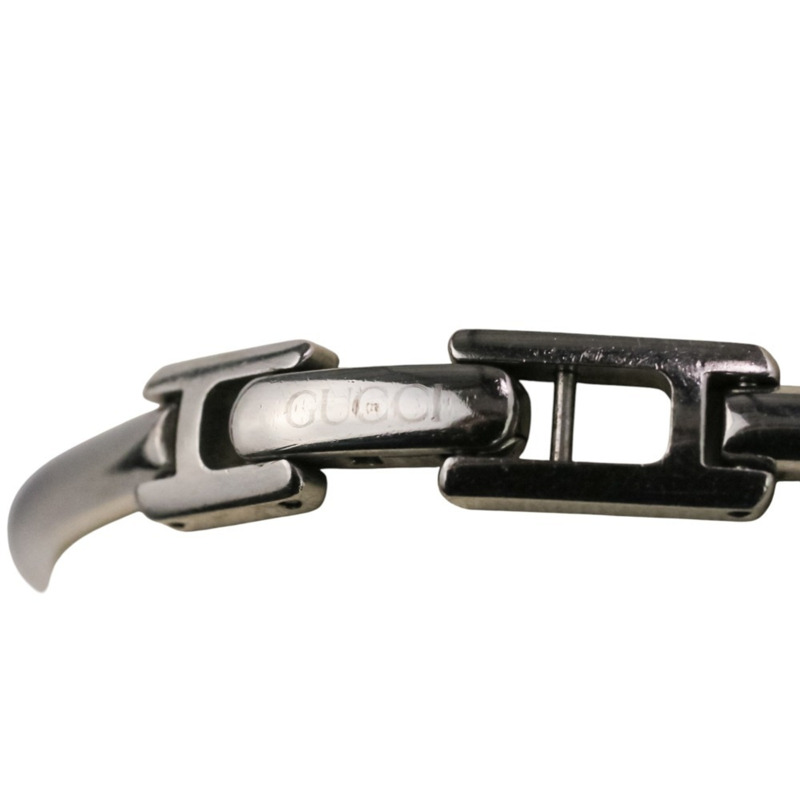 GUCCI 方形石英腕錶 1900L，黑色錶盤，銀色錶殼，女士款-9