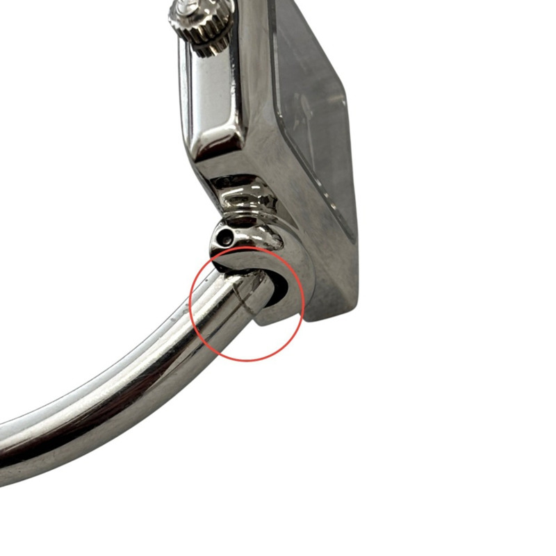 GUCCI 方形石英腕錶 1900L，黑色錶盤，銀色錶殼，女士款-11