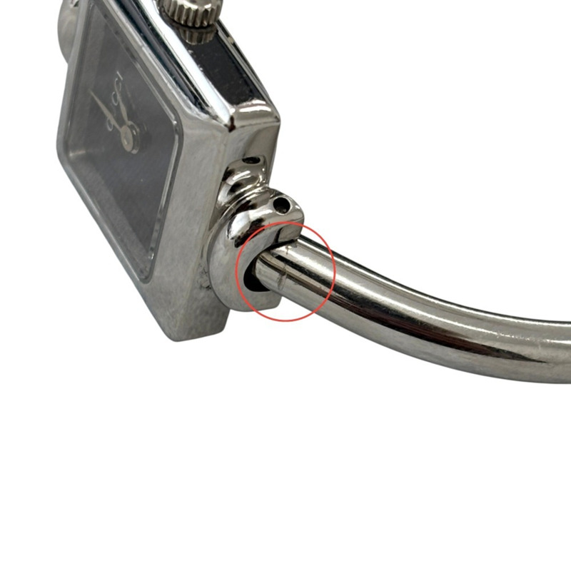 GUCCI 方形石英腕錶 1900L，黑色錶盤，銀色錶殼，女士款-12