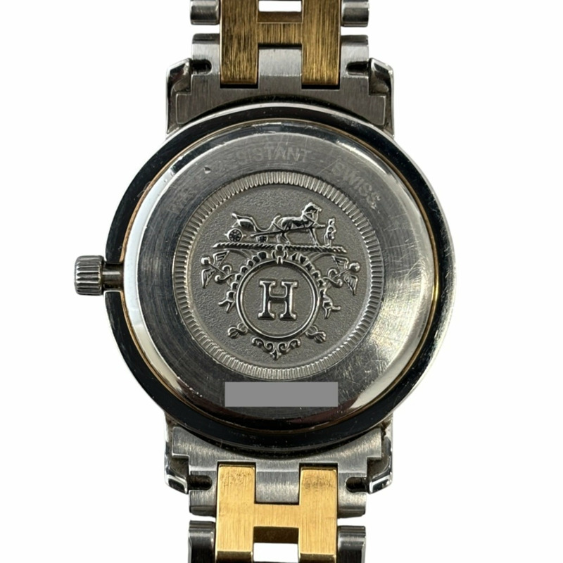 愛馬仕 Clipper 組合款女士石英錶 CL3.240 白色錶盤，銀色和金色點綴-1