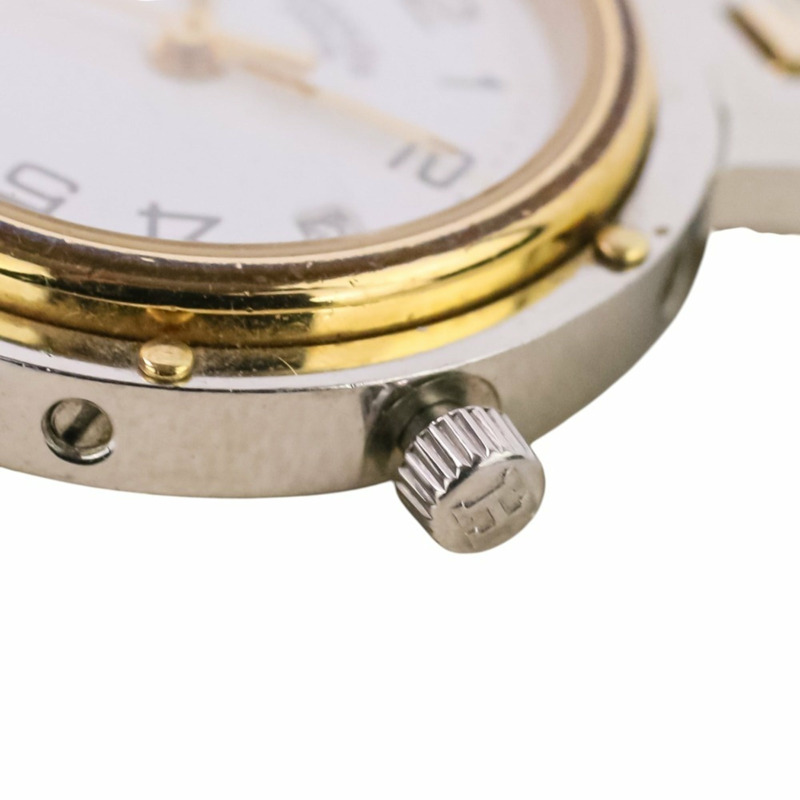 愛馬仕 Clipper 組合款女士石英錶 CL3.240 白色錶盤，銀色和金色點綴-4