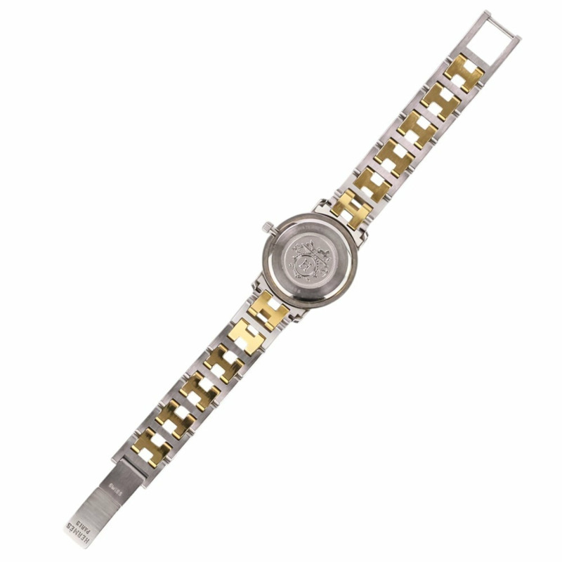 愛馬仕 Clipper 組合款女士石英錶 CL3.240 白色錶盤，銀色和金色點綴-6