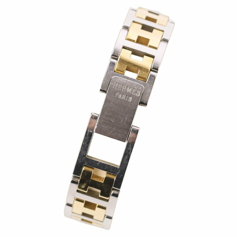 愛馬仕 Clipper 組合款女士石英錶 CL3.240 白色錶盤，銀色和金色點綴-9