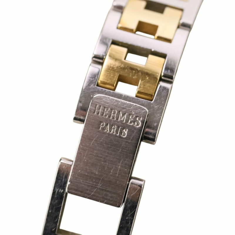 愛馬仕 Clipper 組合款女士石英錶 CL3.240 白色錶盤，銀色和金色點綴-10