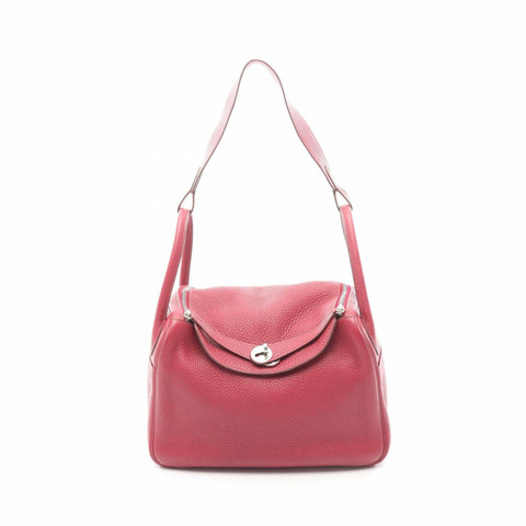 愛馬仕 Lindy 30 單肩包/手提包，皮革，Taurillon Clemence，女士，波爾多紅