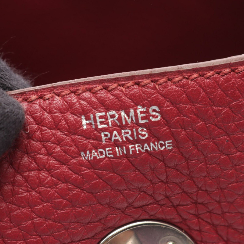 愛馬仕 Lindy 30 單肩包/手提包，皮革，Taurillon Clemence，女士，波爾多紅-3