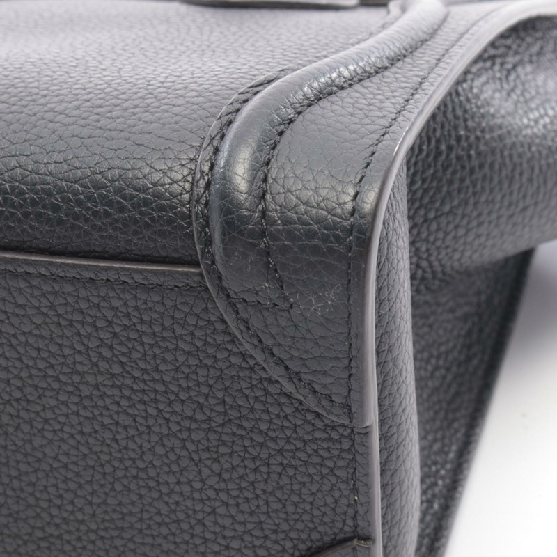 CELINE Luggage Nano Shopper 單肩斜背手提包，黑色皮革，二手女款-8