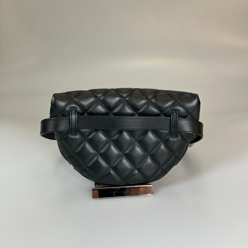 CHANEL 菱格紋櫃姐包 羊皮黑 32開-1