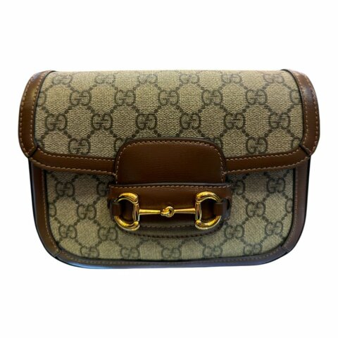 GUCCI 咖花紋1955系列兩用包