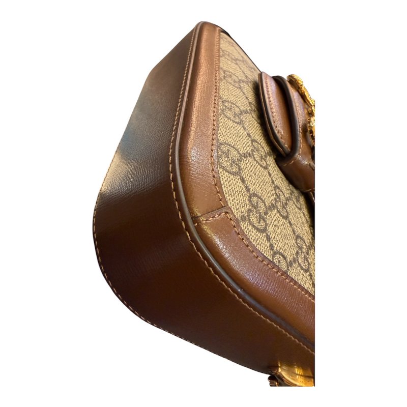 GUCCI 咖花紋1955系列兩用包-5