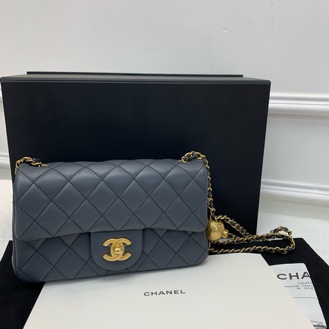 Full set閒置新熱賣🖤Chanel灰色大Mini