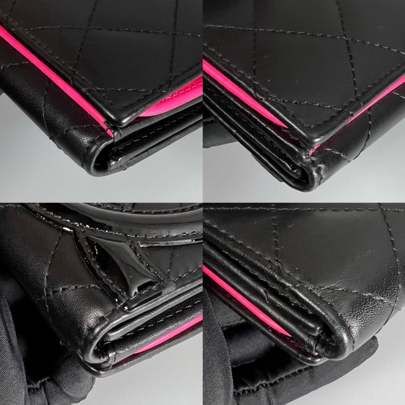 CHANEL 康朋扣式對開長夾 黑  17開-11