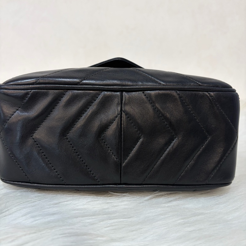 CHANEL 黑羊皮 金球 雕花鍊 流蘇 方包 相機包 斜背包 前口袋 老香 vintage-5