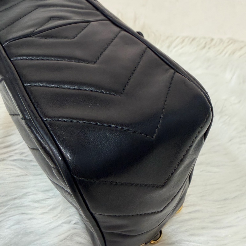 CHANEL 黑羊皮 金球 雕花鍊 流蘇 方包 相機包 斜背包 前口袋 老香 vintage-10