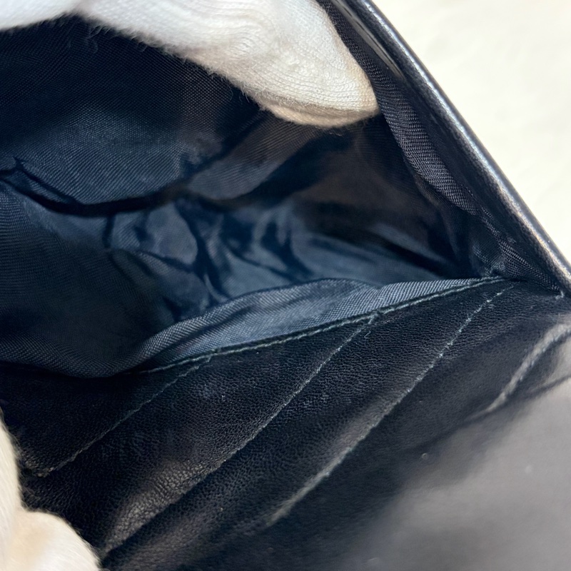 CHANEL 黑羊皮 金球 雕花鍊 流蘇 方包 相機包 斜背包 前口袋 老香 vintage-54