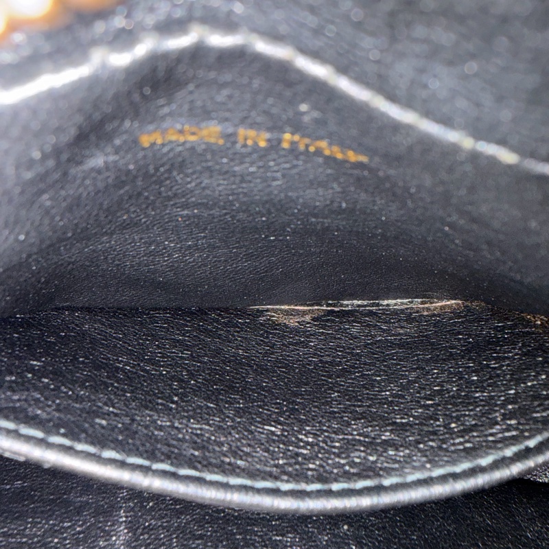 CHANEL 黑羊皮 金球 雕花鍊 流蘇 方包 相機包 斜背包 前口袋 老香 vintage-70