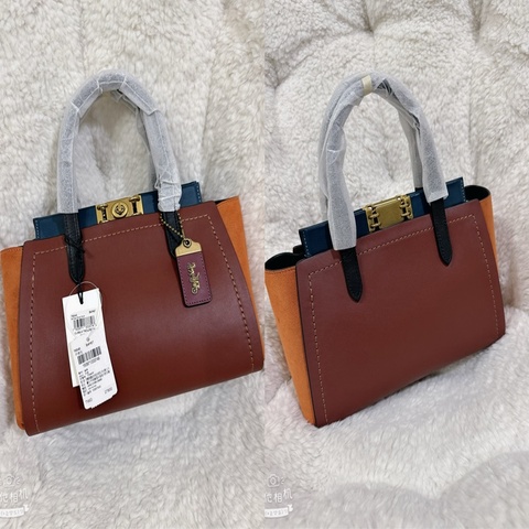 未使用coach troupe 拼接色手提肩背包（原價27800元）