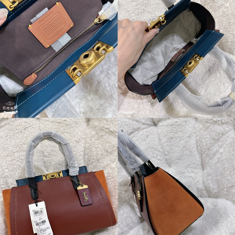 未使用coach troupe 拼接色手提肩背包（原價27800元）-4