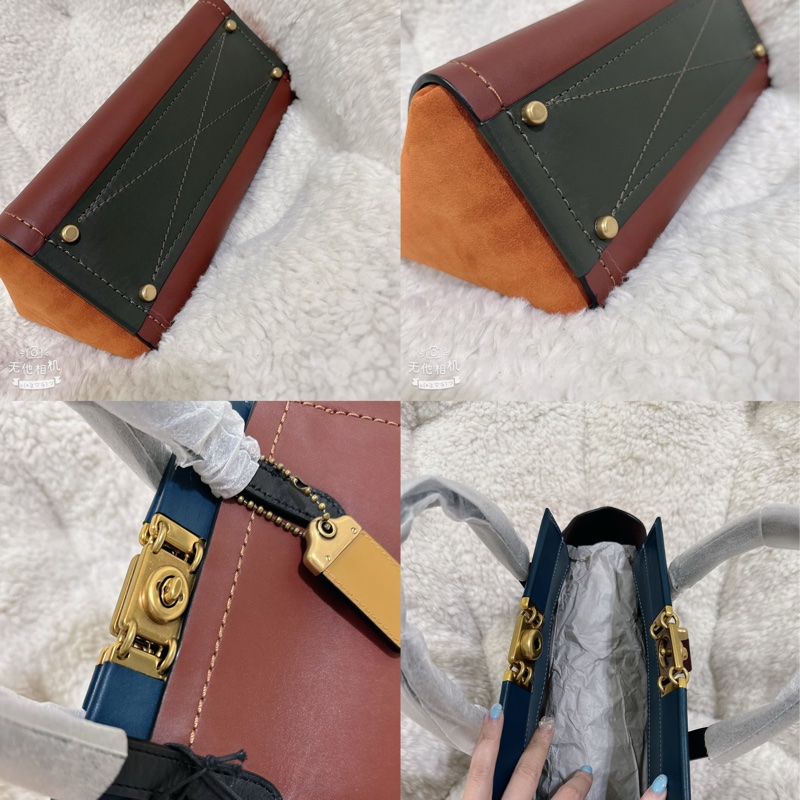 未使用coach troupe 拼接色手提肩背包（原價27800元）-5