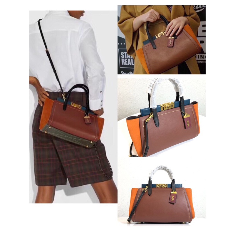 未使用coach troupe 拼接色手提肩背包（原價27800元）-9