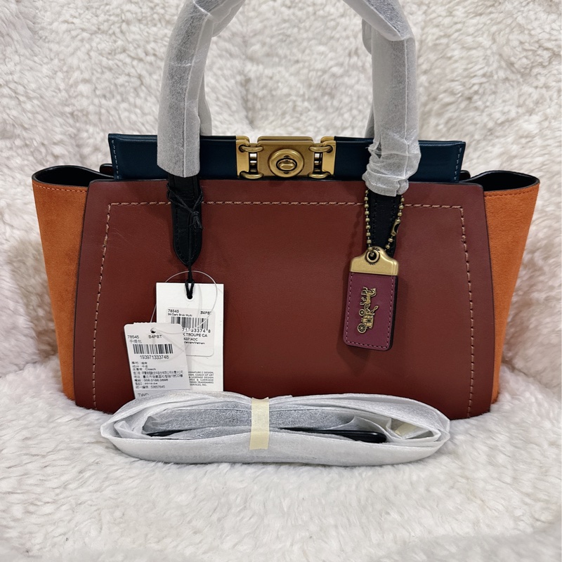 未使用coach troupe 拼接色手提肩背包（原價27800元）-11