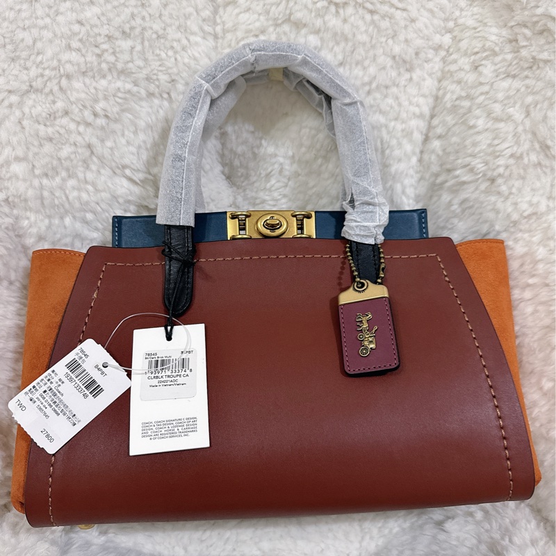 未使用coach troupe 拼接色手提肩背包（原價27800元）-16