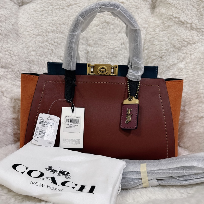 未使用coach troupe 拼接色手提肩背包（原價27800元）-17