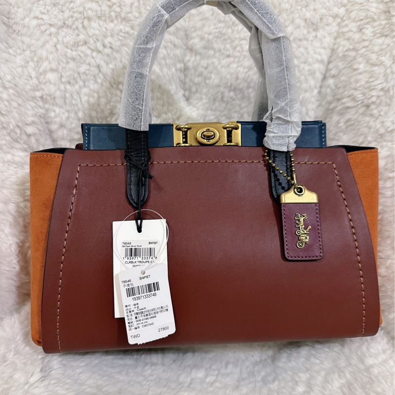 未使用coach troupe 拼接色手提肩背包（原價27800元）-33