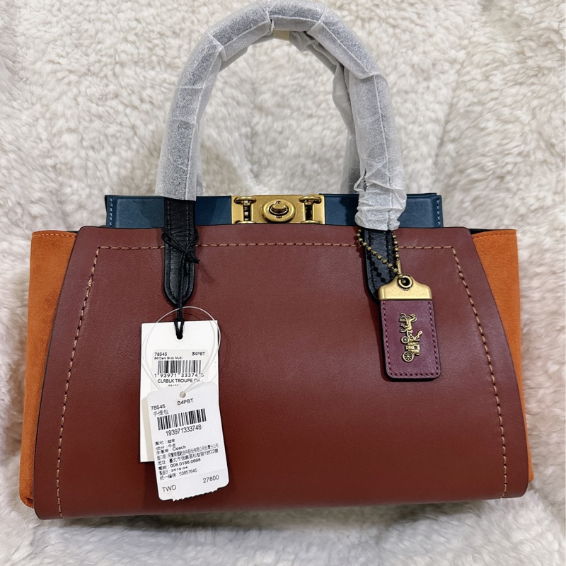 未使用coach troupe 拼接色手提肩背包（原價27800元）-34
