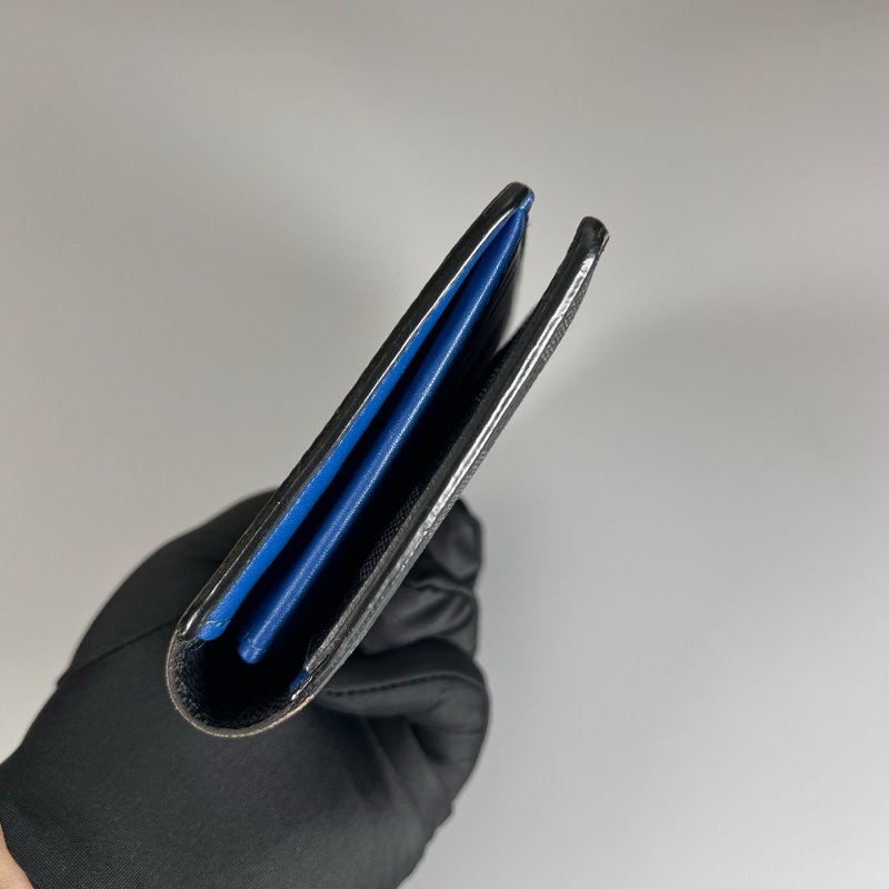 LV N60088 黑棋盤格拚色BRAZZA對開長夾-2