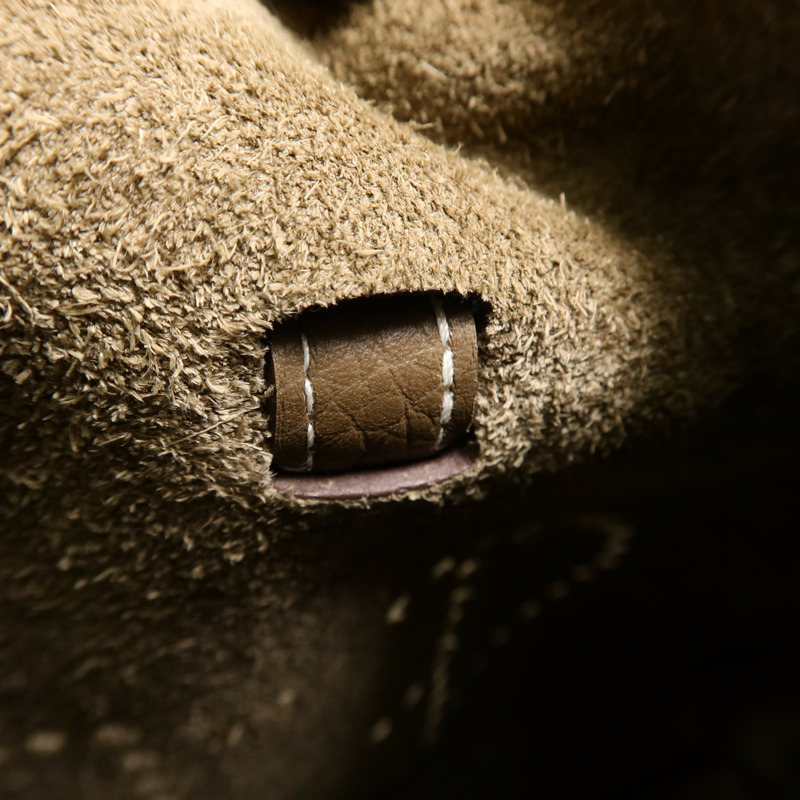 HERMES Clemence皮革Evelyne PM肩背袋Etoupe-15