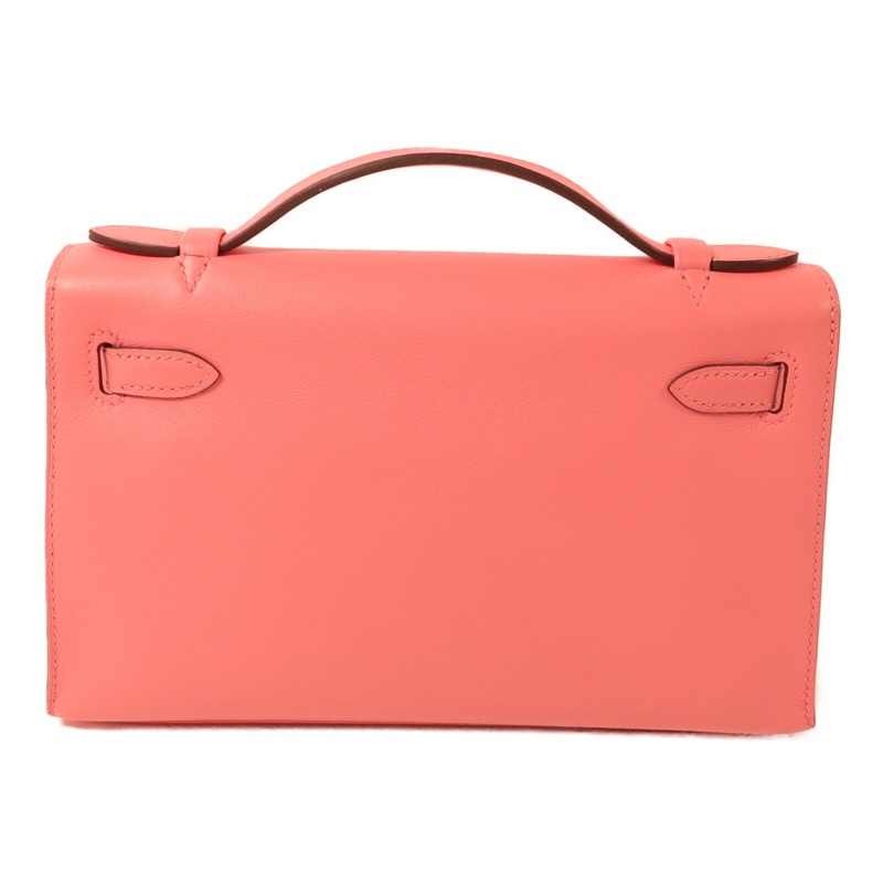 HERMES Swift皮革Kelly Pochette手挽袋Rose d'Ete-2