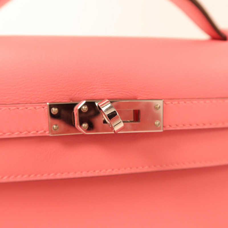 HERMES Swift皮革Kelly Pochette手挽袋Rose d'Ete-7