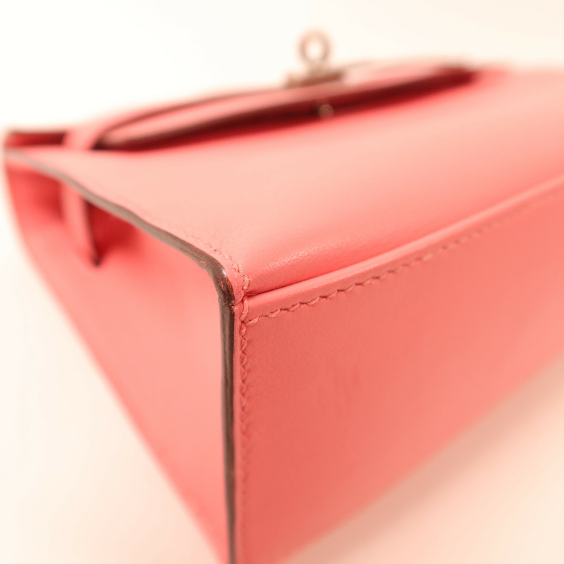 HERMES Swift皮革Kelly Pochette手挽袋Rose d'Ete-10