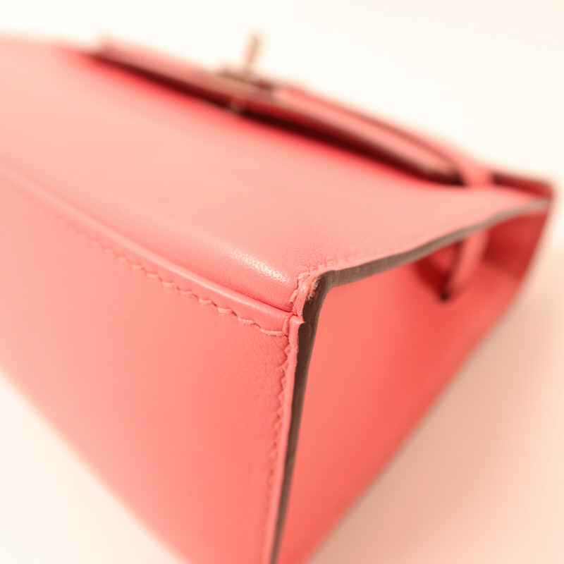HERMES Swift皮革Kelly Pochette手挽袋Rose d'Ete-11