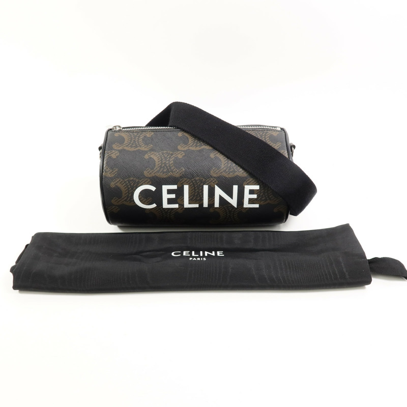 CELINE 塗層帆布Cylinder肩背袋-9