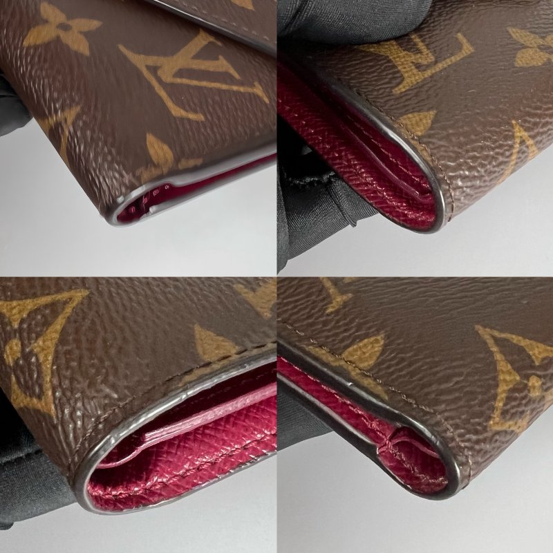 LV M41938  老花紫紅豆豆Victorine短夾-7