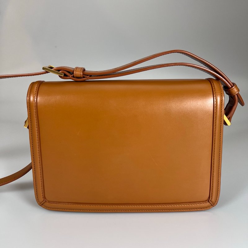YSL 634305  焦糖皮革方形側肩包-1