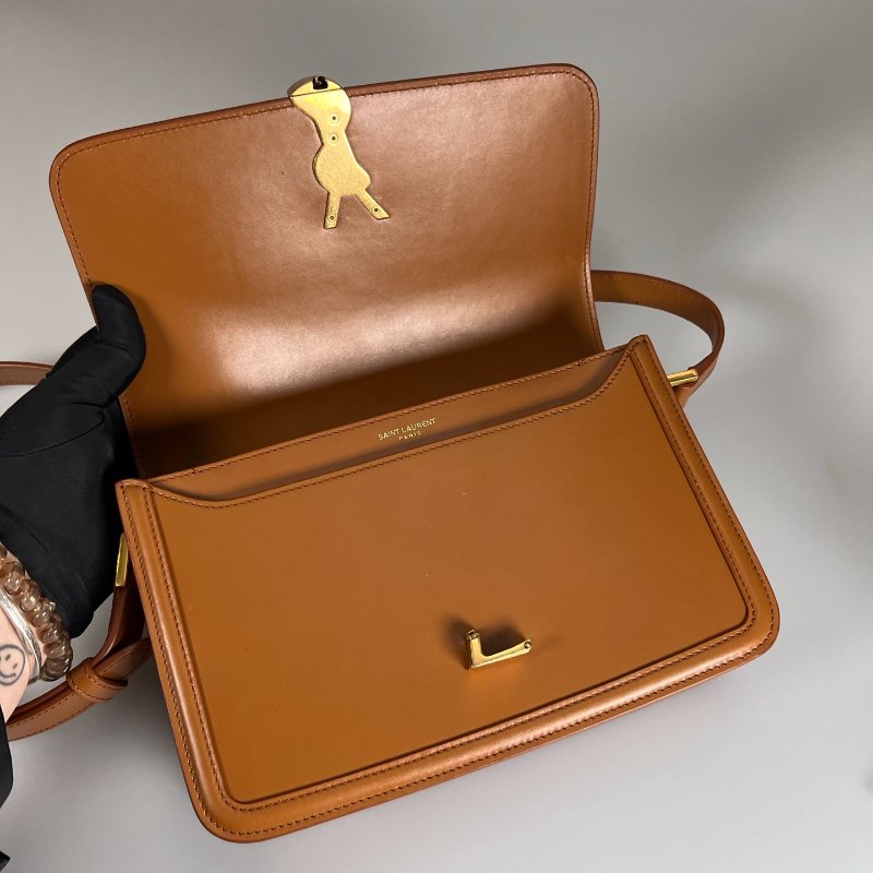 YSL 634305  焦糖皮革方形側肩包-6